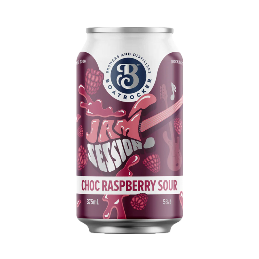 Boatrocker Brewers & Distillers- Jam Session Choc Raspberry Sour 5% 375ml Can