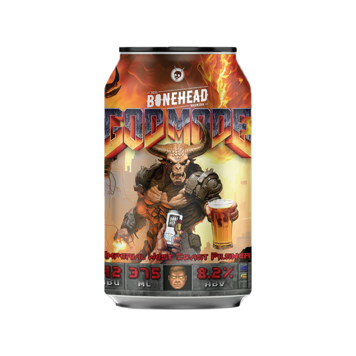 Bone Head Brewing - God Mode Imperial West Coast Pilsner 8.2% 375ml Can