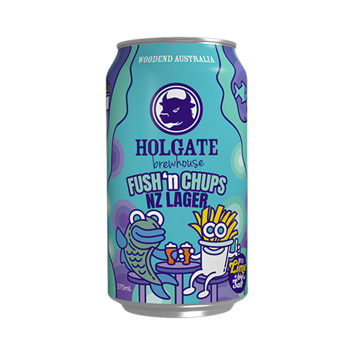 Holgate Brewhouse - Fush n Chups NZ Lager 4.5% 375ml Can