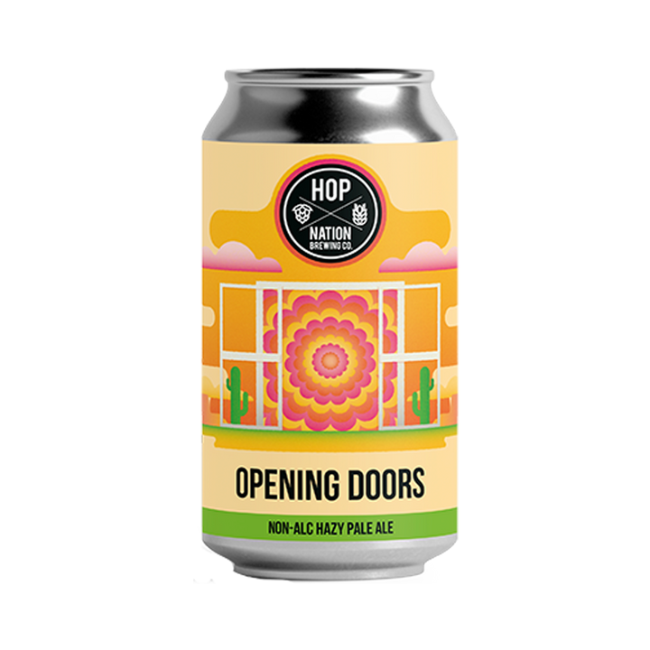 Hop Nation Brewing Co - Opening Doors Hazy Pale 0.5% 355ml Can