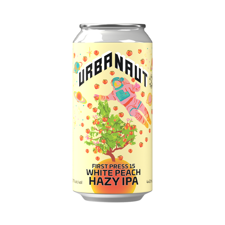 Urbanaut Brewing Co - First Press 15 White Peach Hazy IPA 5.7% 440ml Can