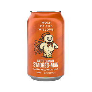 Wolf of the Willows Brewing Co - S'mores-Man Salted Caramel Barrel-Aged Milk Stout 6% 355ml Can
