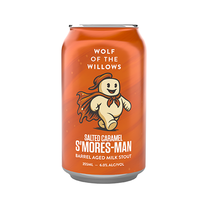 Wolf of the Willows Brewing Co - S'mores-Man Salted Caramel Barrel-Aged Milk Stout 6% 355ml Can